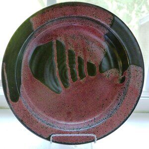 Bill Stewart North Carolina Studio Art Pottery Dish / Bowl Black & Red Glaze
